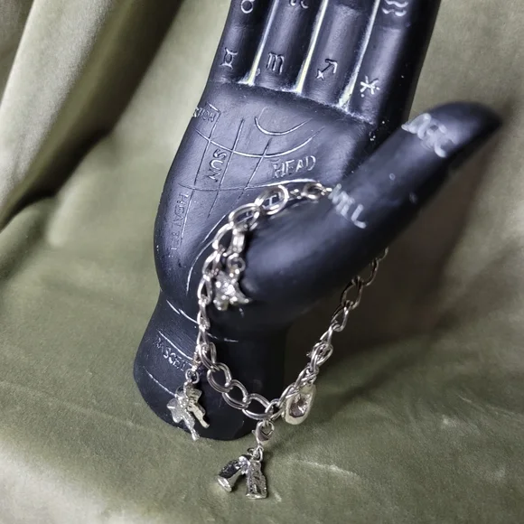 Vintage Silver Western Yallternative Coastal Cowgirl Charm Bracelet - Picture 7 of 7